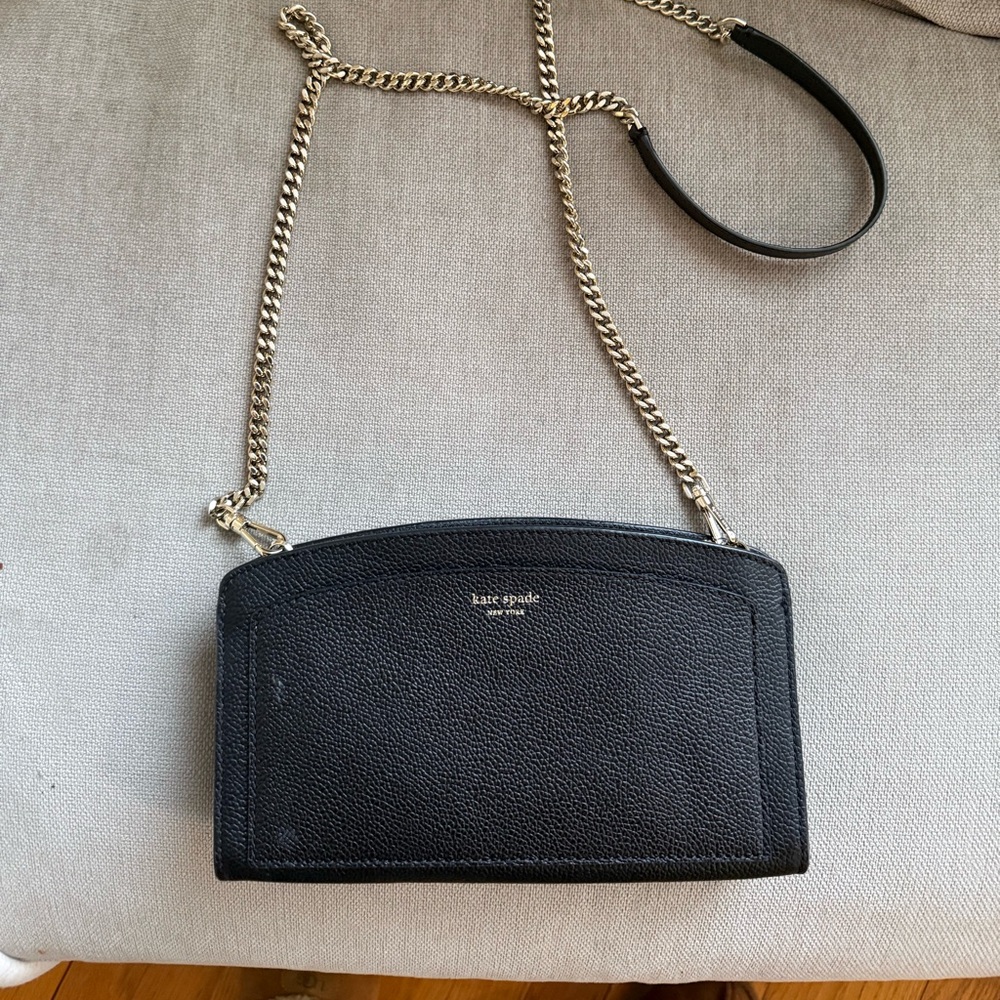 Kate spade. Classic Black Leather Chain Crossbody Bag